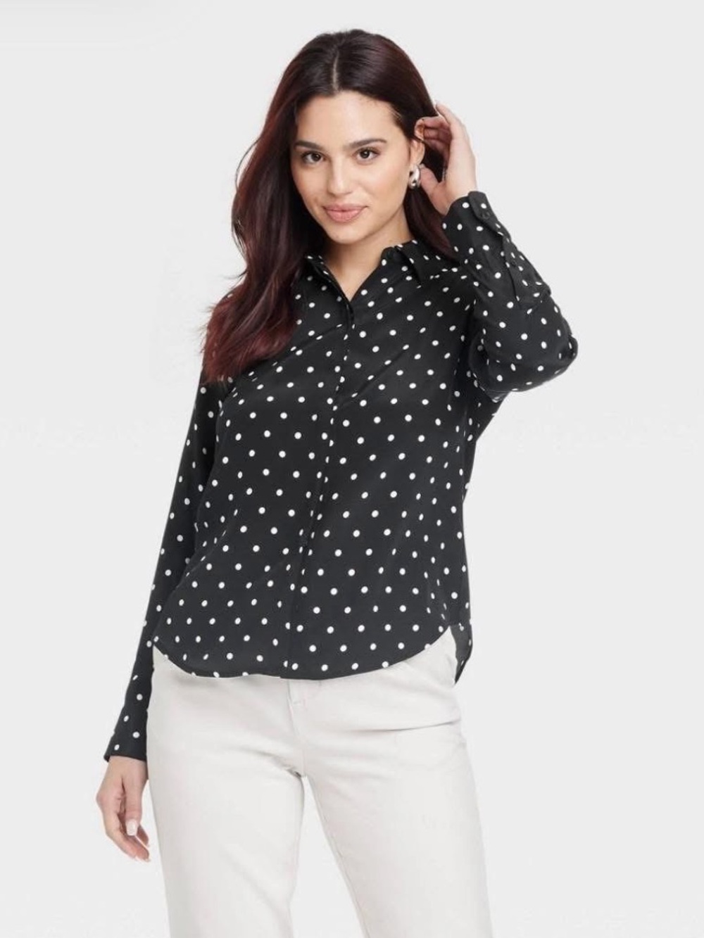 Women's Long Sleeve Collared Button-Down Shirt - a New Day™ XS